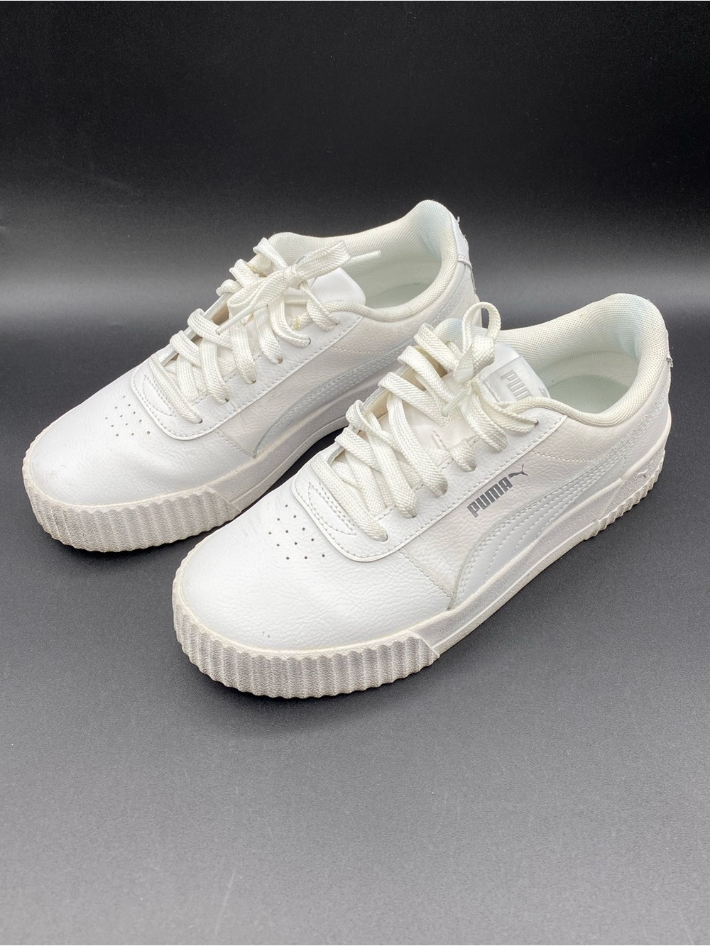 PUMA Women’s White Platform Lace-Up Sneakers